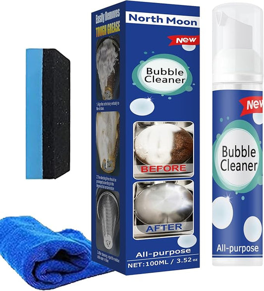 100ML X 1PCS Bubble Cleaner Foaming Heavy Oil Stain Cleaner,Best Multi Purpose Degreasing Foam, Stubborn Grease & Grime Remover Spray, All Purpose Cleaning Solution for Kitchen, Oven, Stove, Grill (1)