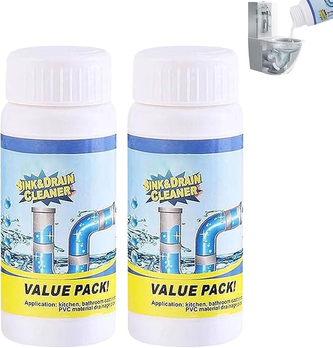 Foam Toilet Bowl Cleaner and Sink Drain Cleaner, Powerful Foaming Cleaner for Bathroom and Kitchen Pipes, Fast-Acting Drain Opener for Hair, Grease, Organic Clogs, Easy-to-Use Formula (1)