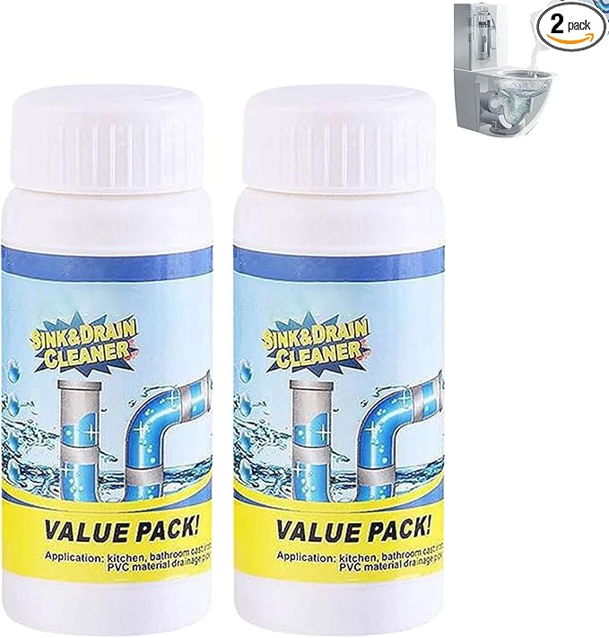 Foam Toilet Bowl Cleaner and Sink Drain Cleaner, Powerful Foaming Cleaner for Bathroom and Kitchen Pipes, Fast-Acting Drain Opener for Hair, Grease, Organic Clogs, Easy-to-Use Formula (2)