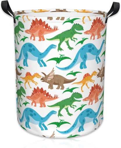 Laundry Basket Cute Dinosaurs Laundry Hamper Large Laundry Basket Storage Basket Tote Bag Collapsible Organizer Basket for Bathroom,Laundry,Bedroom 17.3 x16.5 Inch