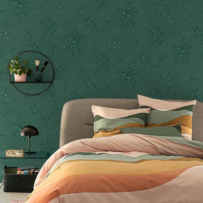 Dark Green Wallpaper Embossed Floral Peel and Stick Wallpaper 118inL78.7inW Contact Paper for Cabinet Drawers Pure Green Flower Contact Paper Textured Self Adhesive Thicken Bathroom Waterproof