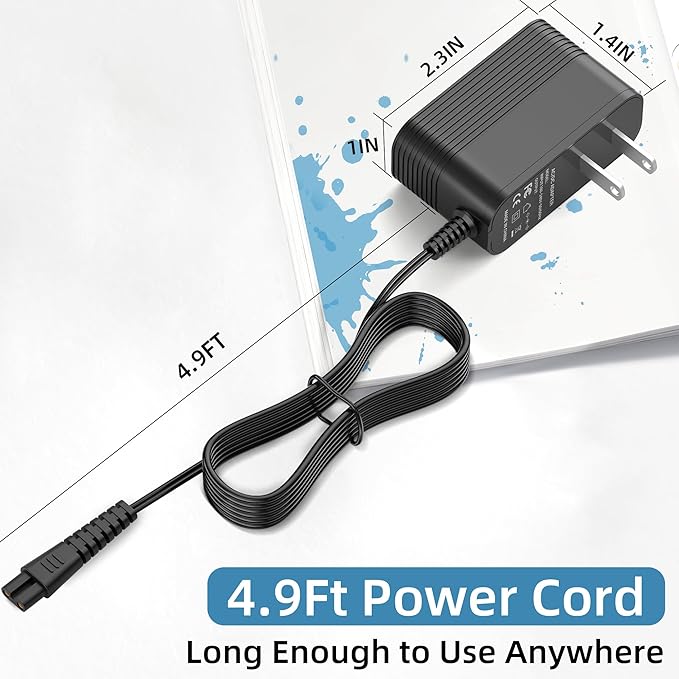 Charger for Khelfer Electric Spin Scrubber Power Cord for KHelfer Kh8 Pro Electric Spin Scrubber Compatible with Kh8 Series Kh1 Pro Kh2 Pro KH8W KH8B KH8G 9V Adapter Power Supply