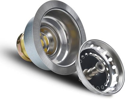 K&J Kitchen Sink Strainer Stopper - Stainless Steel Spring Clip Kitchen Sink Drain Strainer and Stopper (Sink Drain Assembly)