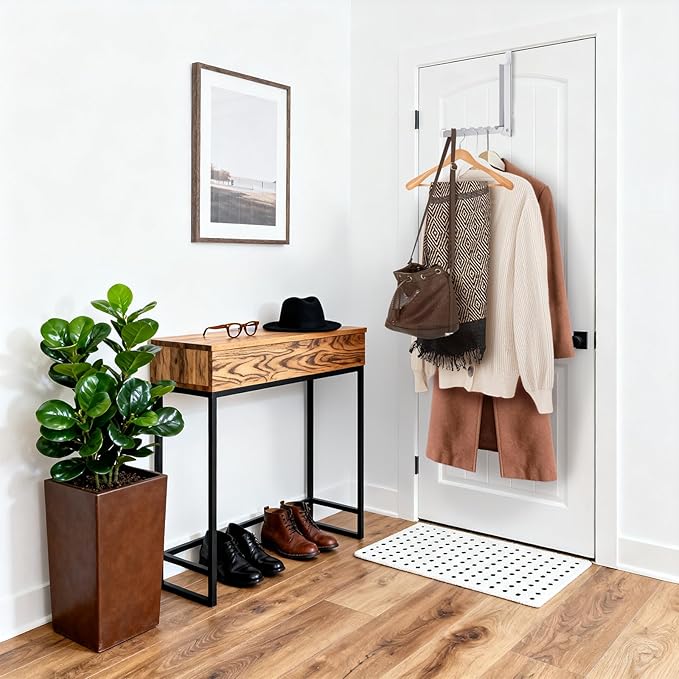 Coloch 2 Pack Over The Door Hanger for Cloth, Foldable Cloth Drying Rack Space Saving Coat Hanging Hook 6 Ridges Portable Towels Storage Hanger for Small Space, Bedroom, Bathroom