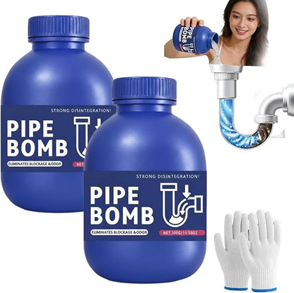 Multi-Purpose Drain Cleaner, Professional Grade Drain Opener & Hair Remover, Toilet Drains Cleaner Foam, Powerful Drains Unblocker for Shower, Tub, Bathroom & Kitchen Sink (2pcs)