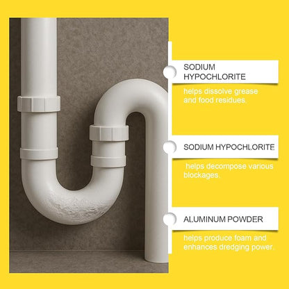 Powerful Pipe Dredging Agent,Powerful Pipeline Dredging Powder,Pipeline Dredging Agent Powder,Pipe Dredging Agent,Garbage Disposal Cleaner,Pipeline Dredging Agent (3PC)