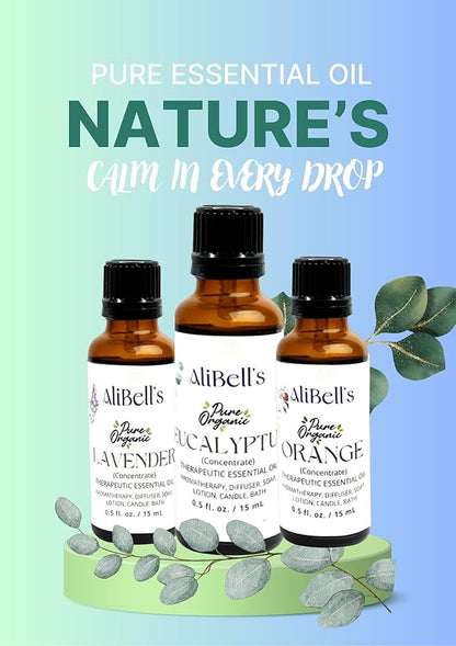 AliBell's- Lemon Grass Oil Essential Oil - Essential Oils for Soap Making - 15 ml Undiluted Therapeutic Grade A Organic Concentrate for Any Use, Energize with Pet Safe Fresh Lemony Scent