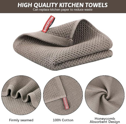 Nialnant 6 Pack Kitchen Towels,Large 100% Cotton Hand Towels,Absorbent Dish Towels for Drying Dishes-13x28 Inches,Multi Color