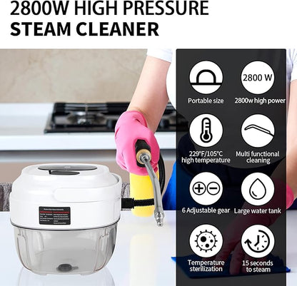 Steam Cleaner for Home, Steamer for Cleaning, 6-Level, 10s Heat-Up & 1.5L Tank, Handheld Steam Cleaner for Car Detailing, Home, Tile, Grout, Furniture