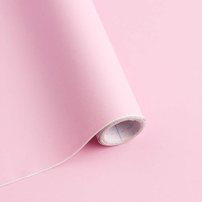 197"x17.7" Pink Wallpaper Solid Color Peel and Stick Wallpaper Pink Contact Paper Self-Adhesive Removable Wall Paper for Wall Covering Cabinet Countertop Vinyl Roll