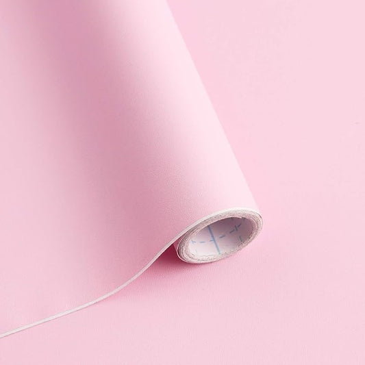 118"x17.7" Pink Peel and Stick Wallpaper Solid Color Contact Paper Self-Adhesive Removable Wallpaper for Wall Covering Cabinet Countertop Vinyl Roll