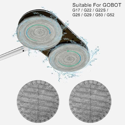 4-Pack 6.3in Electric Mop Replacement Pads – Gray High-Absorbent Soft/Hard Bristle Pads for Floor Care – Fits Most Spin Mop Machines, Hardwood & Tile Floors