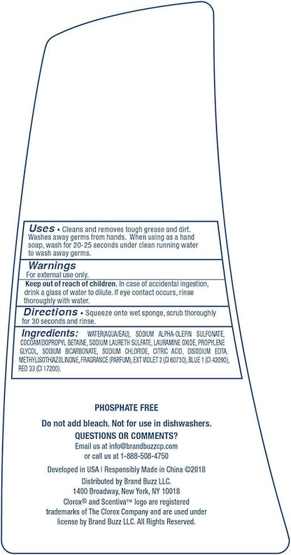 Clorox Scentiva Dish Soap | Great Smelling Dishwashing Liquid Cuts Through Grease FAST | Quick Rinsing Formula Washes Away Germs | A Powerful Clean You Can Trust, Tuscan Lavender & Jasmine, 26 oz