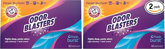 Arm & Hammer Dryer Sheet 80ct Odor Blaster Fresh Burst (Pack of 2)