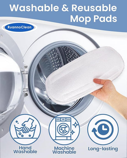 Steam Mop Pads Compatible with GorFanty Steam Mop GF-6610B/GF-6610, Replacement Steam Pads Compatible with Neugo NE033/NE033M & Mxnsewr Steam Mop, Steam Replacement Pads -4 Pack, White