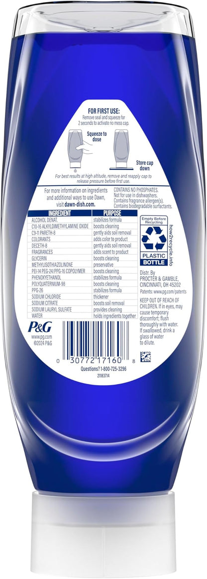 Dawn Platinum Plus PowerSuds Liquid Dish Soap, 17.4 oz. EZ-Squeeze Bottle