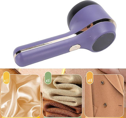 Sorandy Fabric Shaver, Electric Lint Remover Rechargeable with 3 Speeds, Digital Display 6 Leaf Blades Portable Sweater Defuzzer, Ideal for Clothes, Furniture, Sweater & Blanket (Purple)