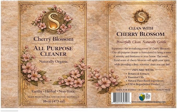 All Purpose Cleaner, Plant Based, USDA BioPreferred, (Cherry Blossom)
