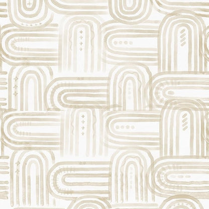 Modern Peel and Stick Wallpaper Beige Wallpaper 17.3" x 480" Boho Abstract Geometric Contact Paper Waterproof Wall Paper for Bedroom Cabinets Furniture Vinyl