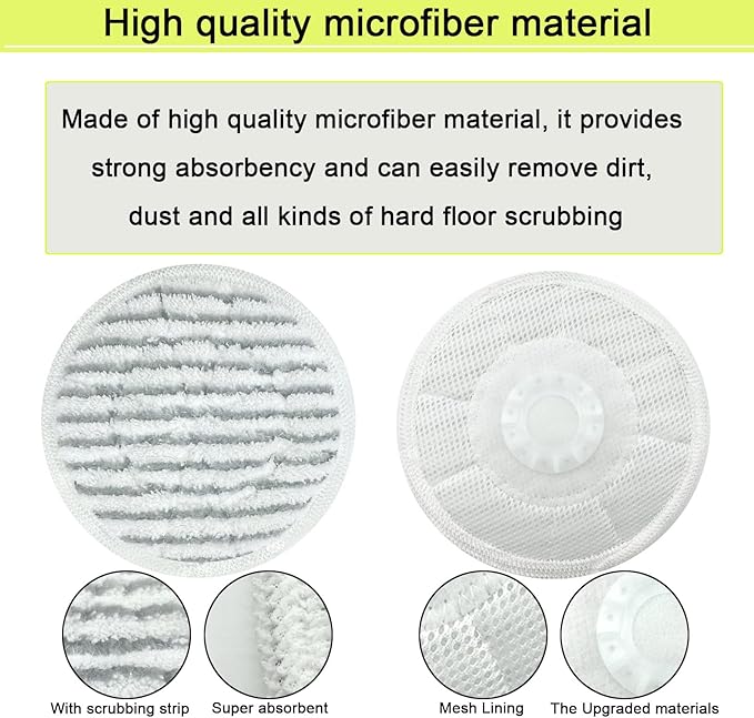 Eifrthe 10-Pack S7000 Replacement Steam Mop Pads,Compatible with Shark S7001 S7000AMZ, S7000 S7001TGT S7201 S7005 S7020 S8001 S8201 Series Steam Mop Pads,Steam & Scrub All-in-One Scrubbing Mop Pads