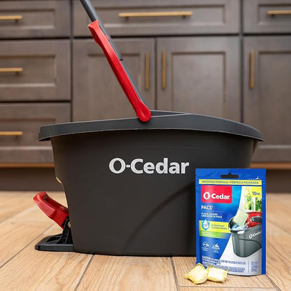 O-Cedar EasyWring Microfiber Spin Mop & Bucket Floor Cleaning System + 2 Extra Mop Head Replacements with Citrus Pac (Variety Pack)