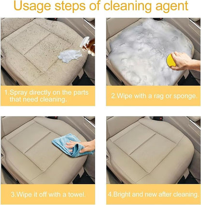 All Purpose Rinse Cleaning Spray, Multi-purpose Foam Cleaner, Car Interior Cleaners, For Leather Car House and Kitchen (1PC)