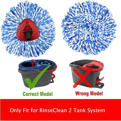 Spin Mop Replacement Heads Compatible with RinseClean 2 Tank Mop System,Microfiber Mop Refill Heads for Cleaning All Hard-surfaced Floor