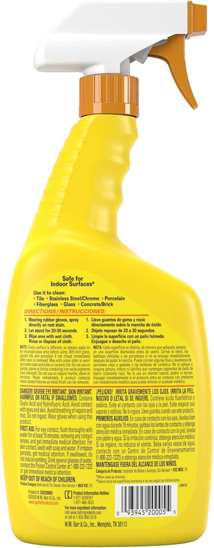 Rust-Aid Rust Remover Spray Gel for Bathroom Surfaces – Dissolves Tough Rust Stains on Contact – 22 oz (2 Pack) – Ilios Packaging