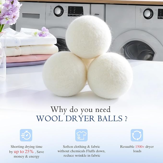 16.5" Dryer Vent Cleaner Kit with 3 Wool Dryer Balls | Lint Remover Tool for Fire Prevention & Faster Drying | Reusable Pet Hair Brush for Dryer Duct Maintenance | Laundry Care Essential