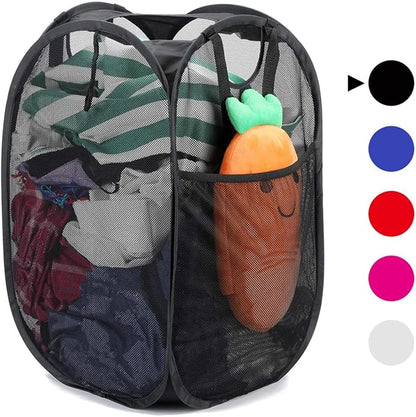 KOMBIUDA Collapsible Laundry Basket Square Folding Clothes Hamper for Dirty Clothes Storage Eco-friendly Material Capacity Organizer for Home and Black