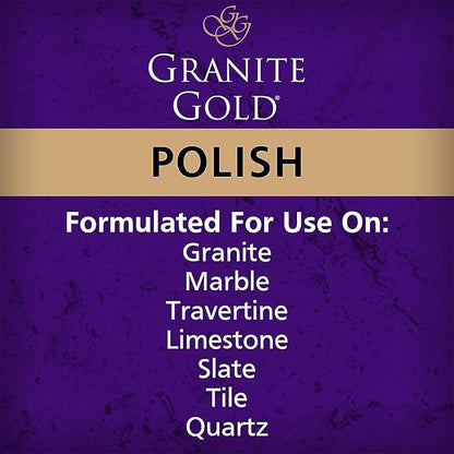 Granite Gold Polish Spray, Streak-Free Shine for Granite, Quartz, Marble, Travertine, Natural Stone Countertops, 64 Fluid Ounces and 24 Fluid Ounces