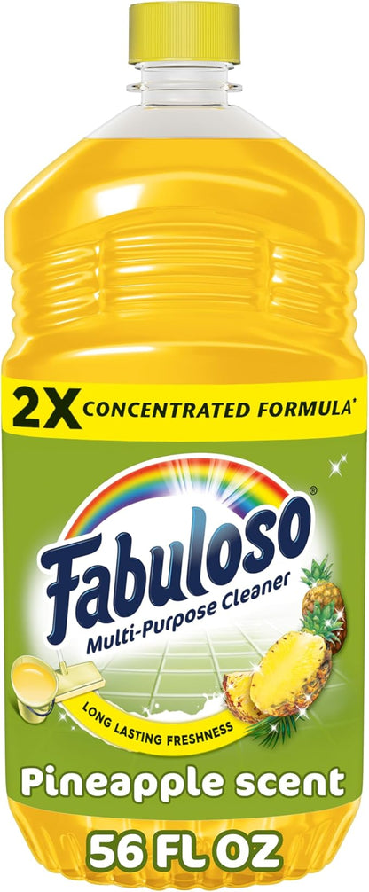 Fabuloso Multi-Purpose Cleaner, 2X Concentrated Formula, Floor Cleaner, Pineapple Scent, 56 fl oz