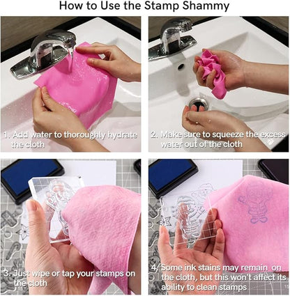 BAOFALI 5 Pcs/Set Stamp Shammy Scrubber,Stamp Cleaning Sponge,Ink Removing Tool for Applicable to Stamp Cleaning Cloth Stamps Rubber Stamps,Stamp Positioners and Craft Supplies Tool