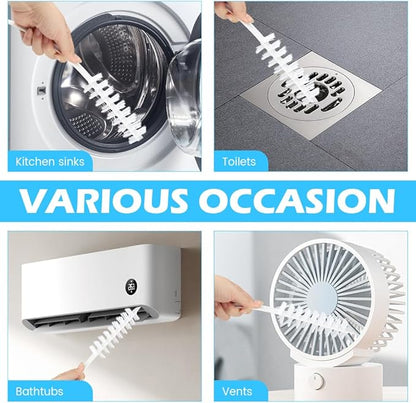 2PCS Washing Machine Cleaning Brush,Rolling Washing Machine Cleaner Front Loader Cleaning Tools with Storage Hook(23.23x5.51x1.38inch)