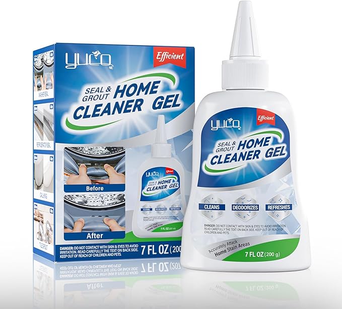 YUCO Multipurpose Cleaner Gel for Stains Remover, Quick Effect Safe and Easy To Use For Washer, Dishwashers, Refrigerators' Rubber Seals,Tiles,Walls,Floor Grouts, Shower Room, Caulk(1 Bottle of 7 OZ)