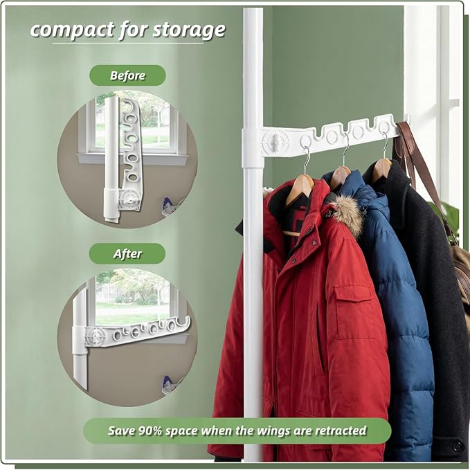 Indoor Super Space-Saving Clothing Drying Rack for Apartment Small Room, 5 Tier Storage Foldable Clothing Rack, Max Hang Up 20 Cloth, 33 Pounds White