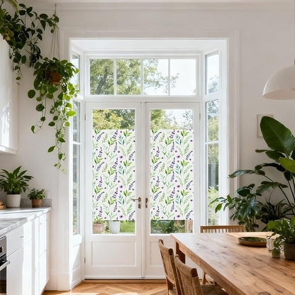 Frosted Glass Window Film, Heat Insulation, UV Block, Anti-Glare, One Way Privacy Tint, Static Cling for Home Bathroom Door, Renter Friendly, Day & Night Privacy