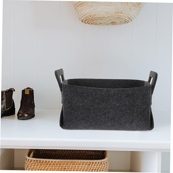 ULTECHNOVO Foldable Laundry Basket for Bathroom Capacity Dirty Clothes Storage Bin Lightweight Felt Hamper for Home Dorm Space Saving Organizer with Collapsible Design Dark Gray