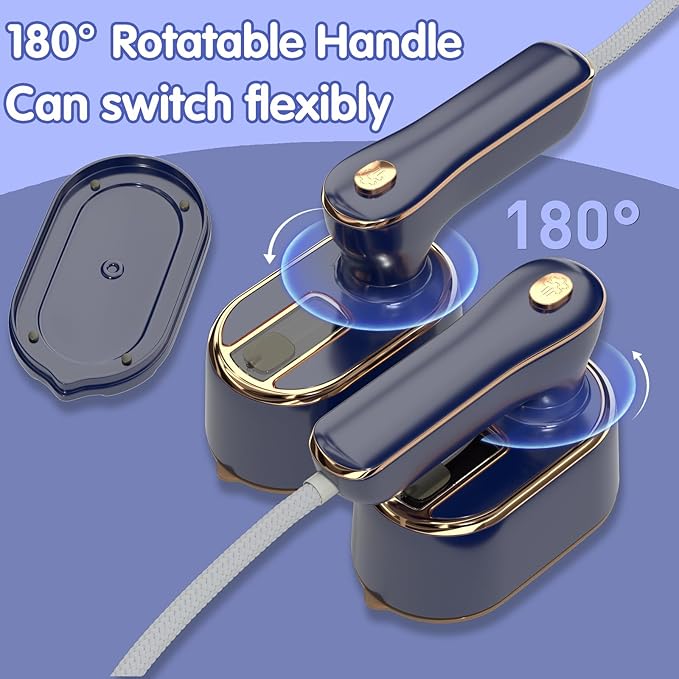 Travel Steamer Iron for Clothes Mini - Portable Ironing Machine Travel Small Size Portable Steamer Travel College Dorm Home Essentials (Blue)