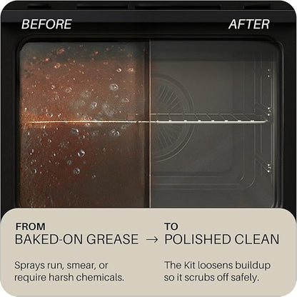 Everneat Oven Cleaning Kit: Natural Oven Cleaner and Kitchen Cleaner | Heavy Duty | Grill, Cooktop & Rack | Fume-free & Safe to Clean All Ovens (Purify) | Non-toxic | Refillable Plastic Jar & Bottle