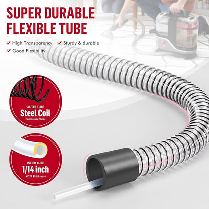 Flexible Extension Hose Attachment Compatible with Hoover CleanSlate Portable Machine FH14000, FH14000V, BH14000V, FH14010, FH14020, FH14050, BH14010V, 54 Inch Carpet Cleaner Tube Replacement Parts