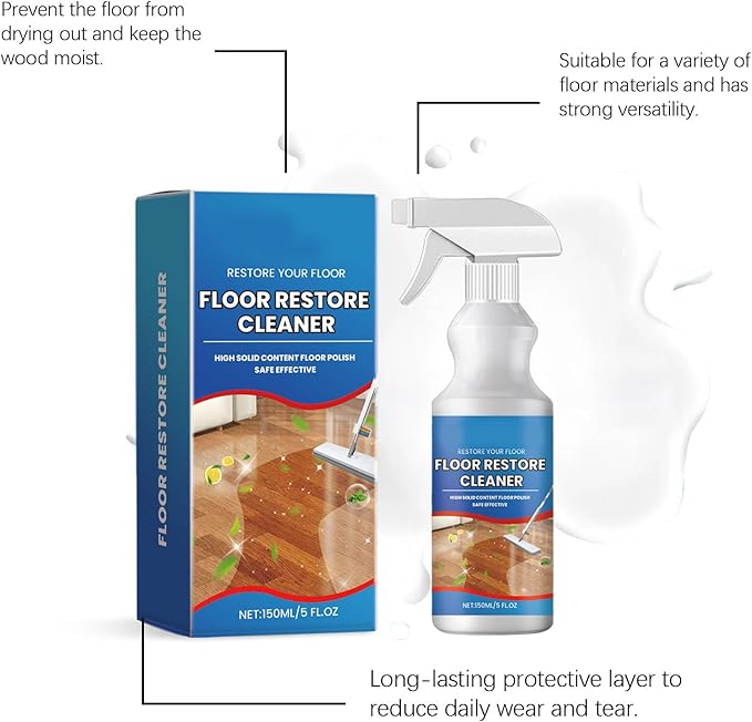 Natural Micro-Molecularized Floor Cleaner Spray, 5-in-1 Floor Restore & Polish Cleaner, Multi-Surface Floor Cleaning Spray for Wood, Tile, Marble & Laminate, 5 fl oz (1)