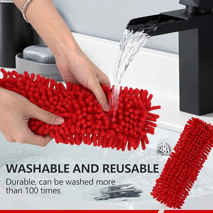 Reusable Microfiber Duster Refills Compatible with OXO & for MR.SIGA Duster- Washable Dusters Refill for OXO Good Grips Extendable Duster for Cleaning, 4 Pack (Handle is Not Included)