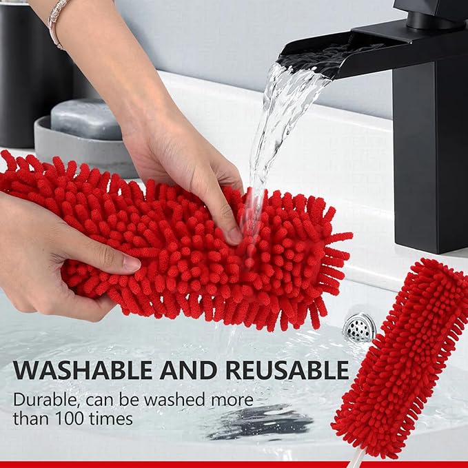 Reusable Microfiber Duster Refills Compatible with OXO & for MR.SIGA Duster - Washable Dusters Refill for OXO Good Grips Extendable Duster for Cleaning, 2 Pack (Handle is Not Included)