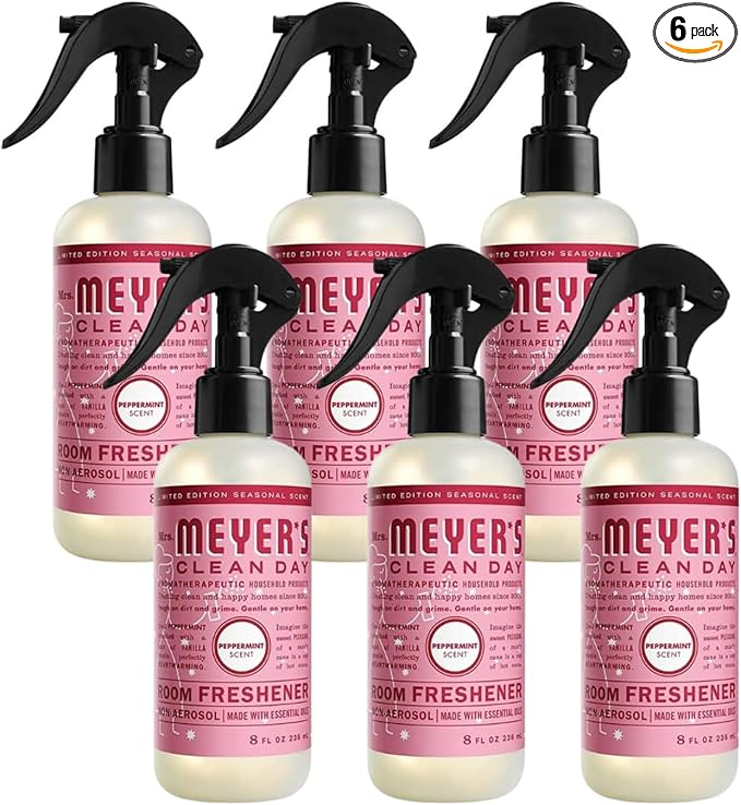 Mrs. Meyer's Clean Day Peppermint Scent Room Freshener, 8 Ounce (Pack of 6)