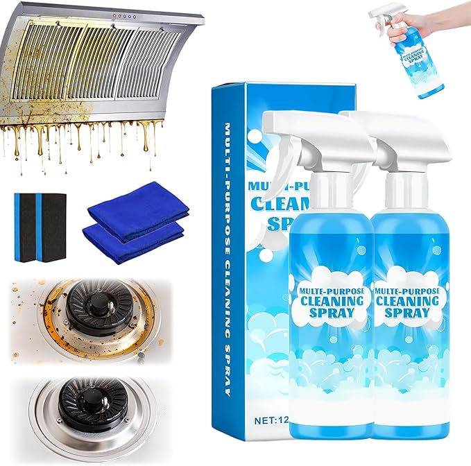 Multifunctional Powerful Spray Kitchen Foam Cleaner, 2026 New 120ml Multi-Purpose Cleaning Spray, Easy-To-Use Grease Remover For Kitchen, Fast-Acting Tile Cleaner for Home (2)