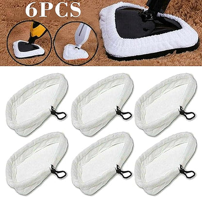6 Pack Reusable Mop Pads Compatible with H2O Mop X5, Microfiber Steam Mop Replacement Pads, Washable Cleaning Pads for Hardwood, Tile, and Laminate Floors
