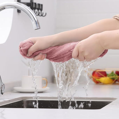 Kitinjoy 100% Cotton Waffle Weave Kitchen Hand Towels (13 X 28 Inches, Dried Roses), 4-Pack Super Soft and Absorbent Dish Towel for Drying Dishes