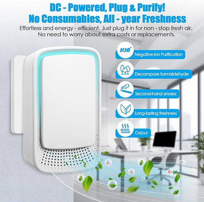 6 Pack Plug In Air Ionizers, Quiet Operation Air Freshener for Home, Office, Bedroom, Kitchen, Garage Room, Portable Air Purifiers, Pets Smell - Air Cleaner (White)