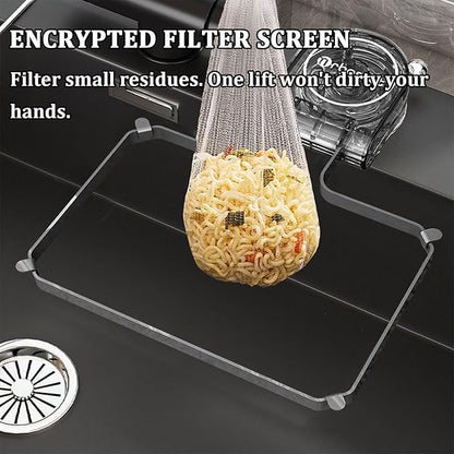 Botsparty Kitchen Sink Strainer Basket with Suction Cups,50 Replaceable Mesh Bags & Adjustable Design - Food Filter &Catcher for Veggies, Fruits, Dishes